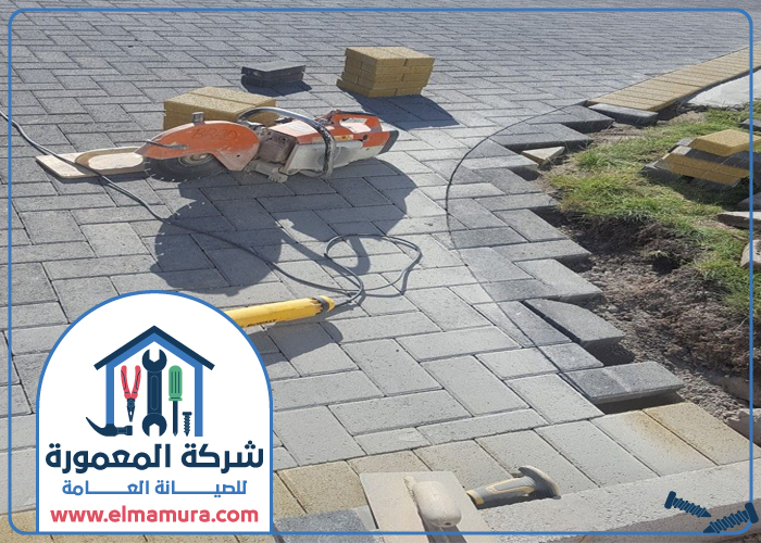 تركيب انترلوك في زعبيل 5 تركيب انترلوك في زعبيل