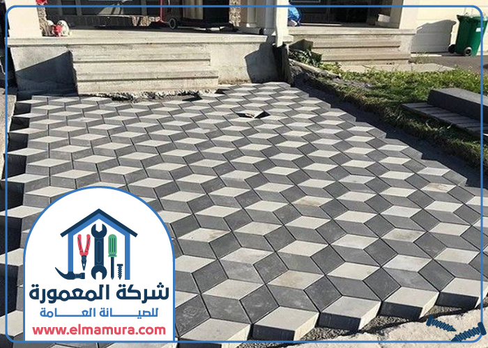 تركيب انترلوك في ند الشبا 5 تركيب انترلوك في ند الشبا